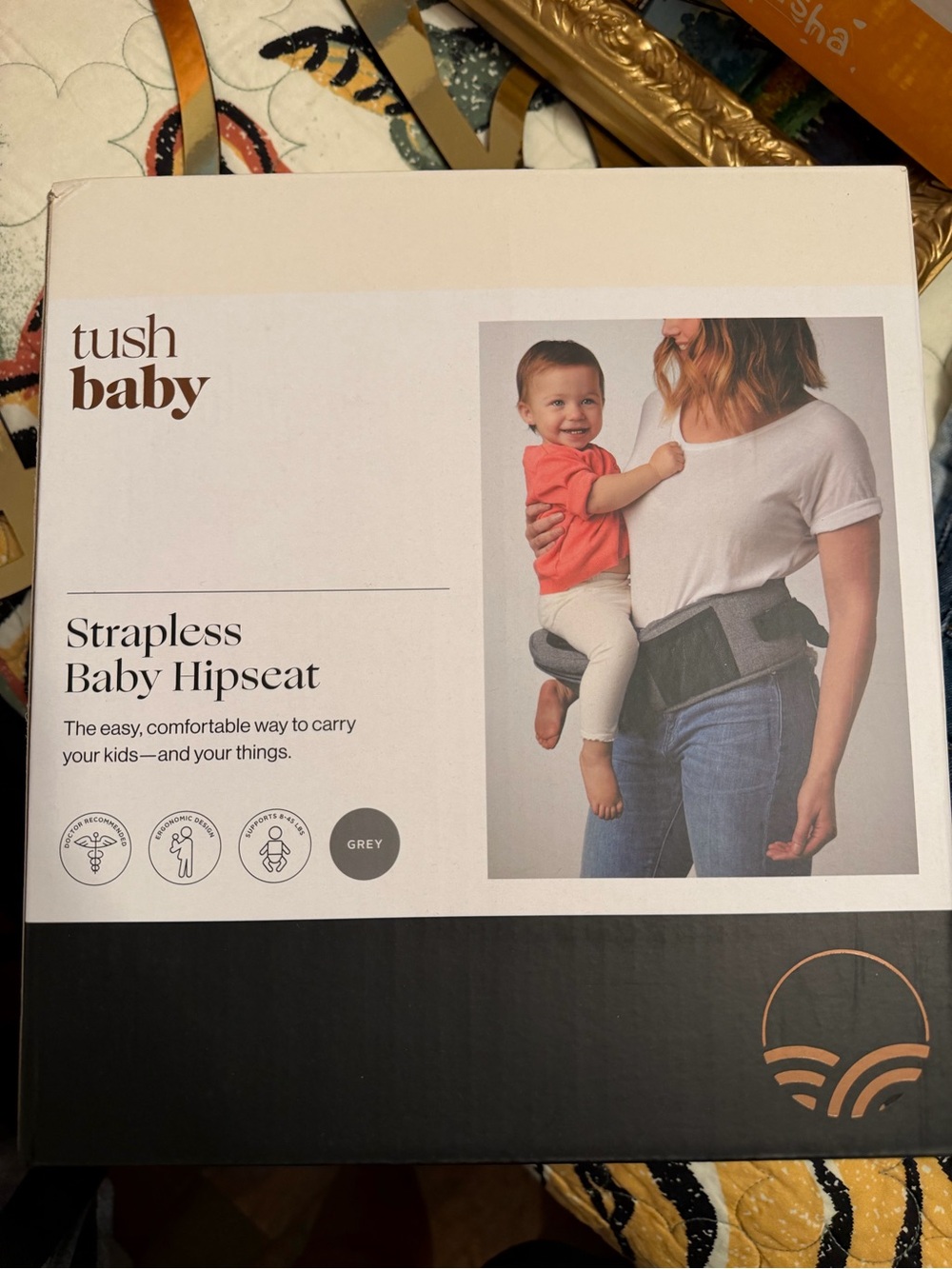 tushbaby Strapless Baby Hipseat - Grey
